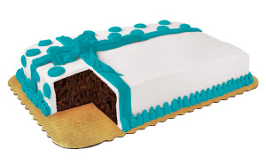 HEB white and blue cake