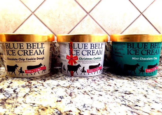 blue bell ice cream in different flavors